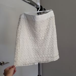 White Lace Banana Republic Skirt (Mid)